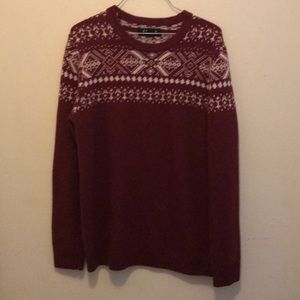 Maroon and white sweater